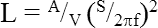 L = A/V (S/2πf)^2